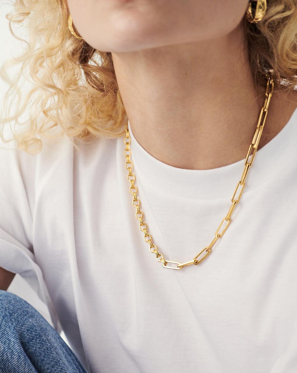 Deconstructed Axiom Chain Necklace | 18ct Gold Plated | Missoma